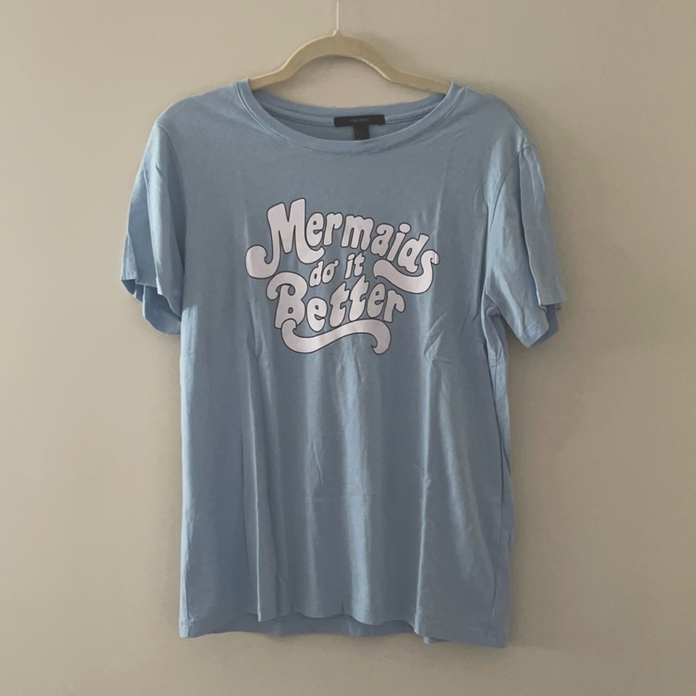 Forever 21 “Mermaids Do It Better” graphic tee - L - Picture 2 of 7